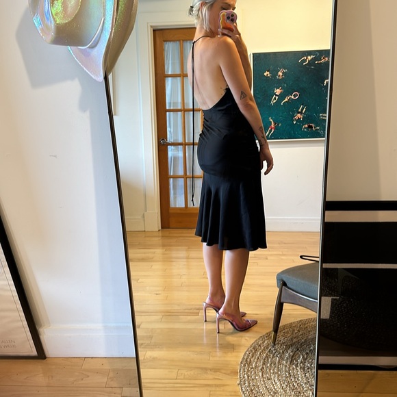NWT The Line by K black midi Slip dress / backless XS - Picture 9 of 9